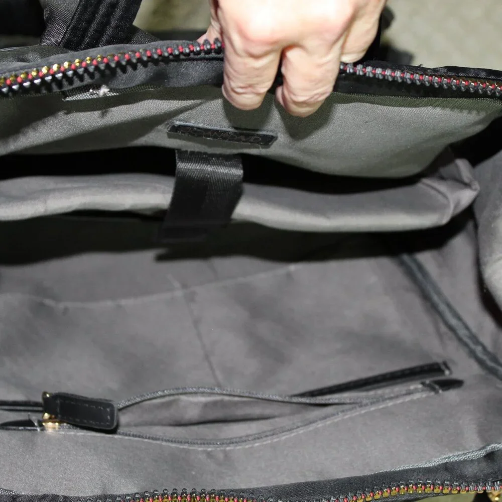 Joan & David Black Nylon Laptop Travel Backpack Bag EUC